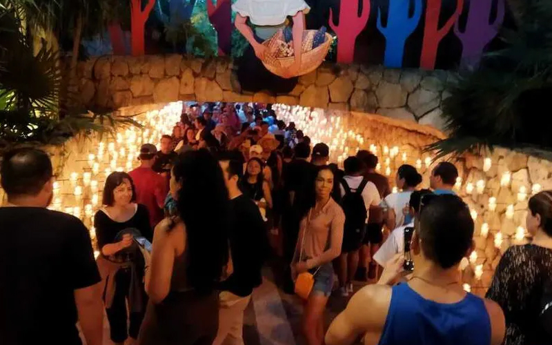 Visitors enjoying the Festival of Life and Death at Xcaret