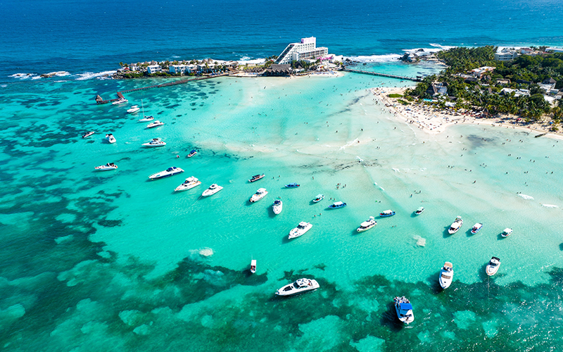 Playa Norte on Isla Mujeres, one of the Caribbean's most famous beaches.